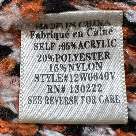 Very J Women Size s Small Black and Orange Plaid Open Front Cardigan Sweater - Picture 4 of 6